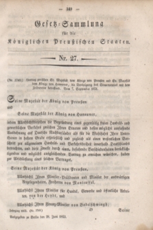 Gesetz-Sammlung für die Königlichen Preußischen Staaten. 1853, Nr. 27 (28 Juni)