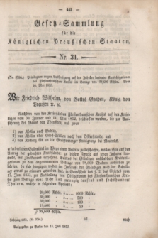 Gesetz-Sammlung für die Königlichen Preußischen Staaten. 1853, Nr. 31 (13 Juli)