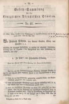 Gesetz-Sammlung für die Königlichen Preußischen Staaten. 1853, Nr. 37 (1 August)