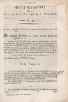 Gesetz-Sammlung für die Königlichen Preußischen Staaten. 1853, Nr. 38 (5 August)