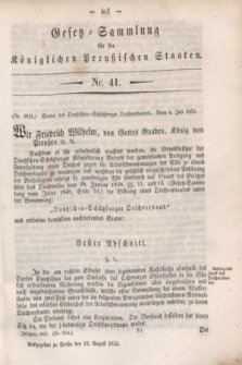 Gesetz-Sammlung für die Königlichen Preußischen Staaten. 1853, Nr. 41 (12 August)