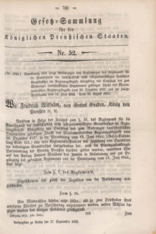 Gesetz-Sammlung für die Königlichen Preußischen Staaten. 1853, Nr. 52 (27 September)