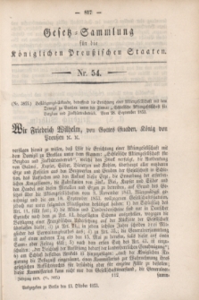 Gesetz-Sammlung für die Königlichen Preußischen Staaten. 1853, Nr. 54 (13 Oktober)