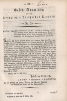 Gesetz-Sammlung für die Königlichen Preußischen Staaten. 1853, Nr. 55 (15 Oktober)