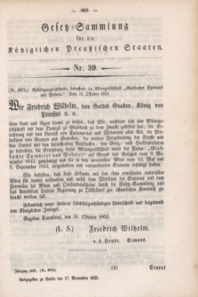 Gesetz-Sammlung für die Königlichen Preußischen Staaten. 1853, Nr. 59 (17 November)