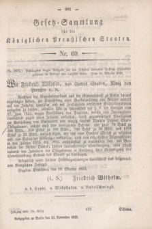 Gesetz-Sammlung für die Königlichen Preußischen Staaten. 1853, Nr. 60 (23 November) + wkładka