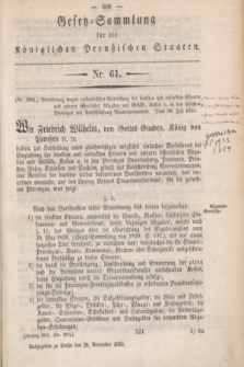 Gesetz-Sammlung für die Königlichen Preußischen Staaten. 1853, Nr. 61 (28 November)