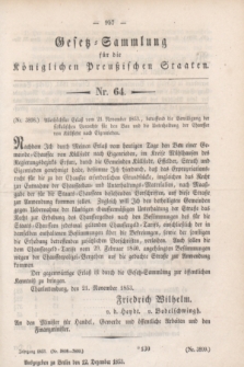 Gesetz-Sammlung für die Königlichen Preußischen Staaten. 1853, Nr. 64 (12 Dezember)