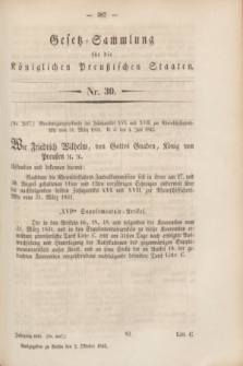 Gesetz-Sammlung für die Königlichen Preußischen Staaten. 1845, Nr. 30 (2 Oktober)