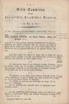 Gesetz-Sammlung für die Königlichen Preußischen Staaten. 1846, Nr. 1 (9 Januar) + wkładka