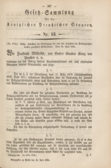 Gesetz-Sammlung für die Königlichen Preußischen Staaten. 1846, Nr. 13 (16 Juni)