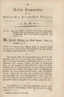 Gesetz-Sammlung für die Königlichen Preußischen Staaten. 1846, Nr. 16 (26 Juni)