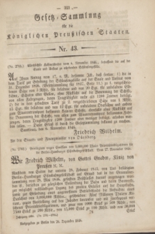 Gesetz-Sammlung für die Königlichen Preußischen Staaten. 1846, Nr. 43 (26 Dezember)