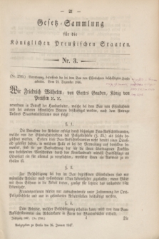 Gesetz-Sammlung für die Königlichen Preußischen Staaten. 1847, Nr. 3 (26 Januar)