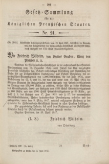 Gesetz-Sammlung für die Königlichen Preußischen Staaten. 1847, Nr. 21 (4 Juni)