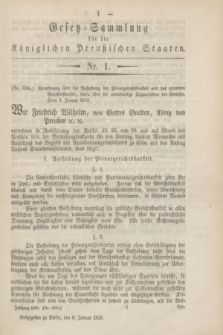 Gesetz-Sammlung für die Königlichen Preußischen Staaten. 1849, Nr. 1 (8 Januar)