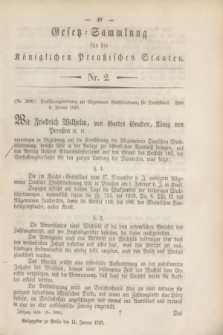 Gesetz-Sammlung für die Königlichen Preußischen Staaten. 1849, Nr. 2 (11 Januar)