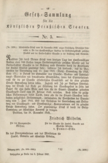 Gesetz-Sammlung für die Königlichen Preußischen Staaten. 1849, Nr. 5 (6 Februar)