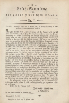 Gesetz-Sammlung für die Königlichen Preußischen Staaten. 1849, Nr. 7 (15 Februar)