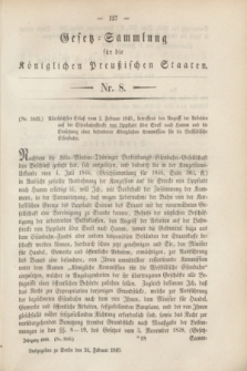 Gesetz-Sammlung für die Königlichen Preußischen Staaten. 1849, Nr. 8 (24 Februar)