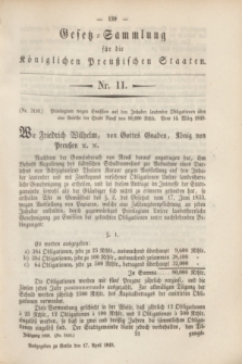 Gesetz-Sammlung für die Königlichen Preußischen Staaten. 1849, Nr. 11 (17 April)