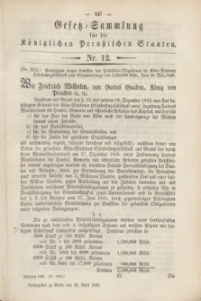 Gesetz-Sammlung für die Königlichen Preußischen Staaten. 1849, Nr. 12 (20 April)