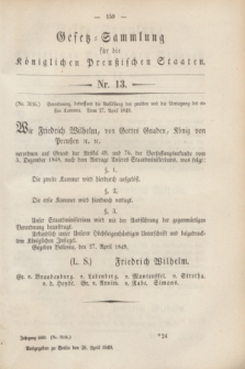 Gesetz-Sammlung für die Königlichen Preußischen Staaten. 1849, Nr. 13 (28 April)