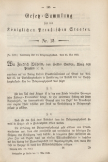 Gesetz-Sammlung für die Königlichen Preußischen Staaten. 1849, Nr. 15 (11 Mai)
