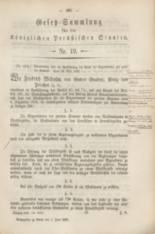 Gesetz-Sammlung für die Königlichen Preußischen Staaten. 1849, Nr. 19 (3 Juni)