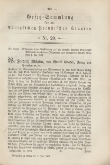 Gesetz-Sammlung für die Königlichen Preußischen Staaten. 1849, Nr. 20 (14 Juni)