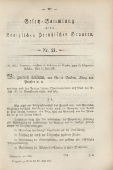 Gesetz-Sammlung für die Königlichen Preußischen Staaten. 1849, Nr. 21 (17 Juni)
