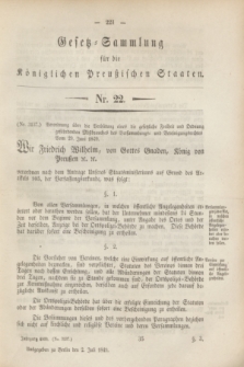 Gesetz-Sammlung für die Königlichen Preußischen Staaten. 1849, Nr. 22 (2 Juli)