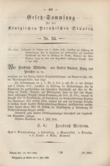 Gesetz-Sammlung für die Königlichen Preußischen Staaten. 1849, Nr. 24 (6 Juli)