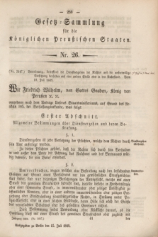 Gesetz-Sammlung für die Königlichen Preußischen Staaten. 1849, Nr. 26 (15 Juli)