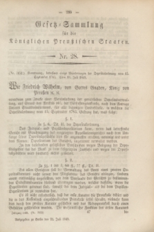 Gesetz-Sammlung für die Königlichen Preußischen Staaten. 1849, Nr. 28 (21 Juli)