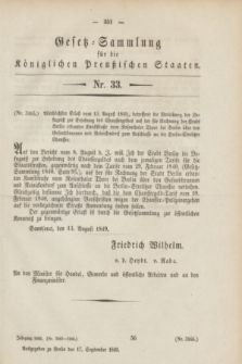 Gesetz-Sammlung für die Königlichen Preußischen Staaten. 1849, Nr. 33 (17 September)