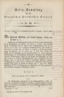 Gesetz-Sammlung für die Königlichen Preußischen Staaten. 1849, Nr. 34 (22 September)