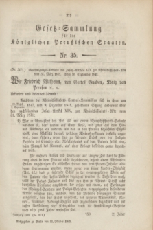 Gesetz-Sammlung für die Königlichen Preußischen Staaten. 1849, Nr. 35 (11 October)