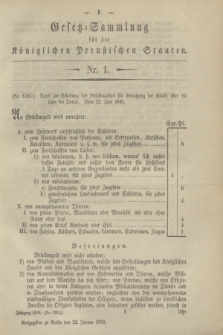 Gesetz-Sammlung für die Königlichen Preußischen Staaten. 1850, Nr. 1 (22 Januar)