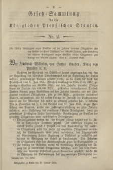 Gesetz-Sammlung für die Königlichen Preußischen Staaten. 1850, Nr. 2 (29 Januar) + wkładka