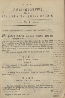 Gesetz-Sammlung für die Königlichen Preußischen Staaten. 1850, Nr. 3 (2 Februar) + wkładka