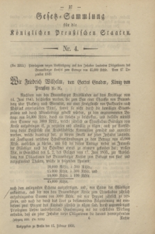 Gesetz-Sammlung für die Königlichen Preußischen Staaten. 1850, Nr. 4 (15 Februar)
