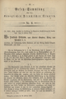 Gesetz-Sammlung für die Königlichen Preußischen Staaten. 1850, Nr. 6 (22 Februar)