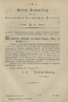 Gesetz-Sammlung für die Königlichen Preußischen Staaten. 1850, Nr. 8 (2 März)