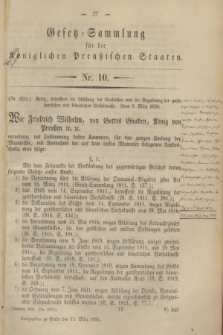 Gesetz-Sammlung für die Königlichen Preußischen Staaten. 1850, Nr. 10 (13 März) + dod.