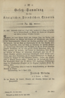 Gesetz-Sammlung für die Königlichen Preußischen Staaten. 1850, Nr. 22 (26 April)