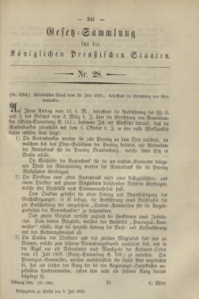 Gesetz-Sammlung für die Königlichen Preußischen Staaten. 1850, Nr. 28 (9 Juli)