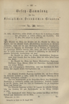 Gesetz-Sammlung für die Königlichen Preußischen Staaten. 1850, Nr. 30 (20 August)