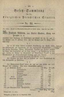 Gesetz-Sammlung für die Königlichen Preußischen Staaten. 1850, Nr. 32 (14 September)