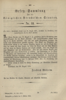 Gesetz-Sammlung für die Königlichen Preußischen Staaten. 1850, Nr. 33 (3 Oktober)